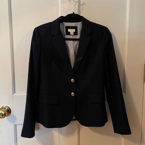 Size 6 Navy Blue J Crew Blazer with Gold Button Detailing and Pinstripe Interior